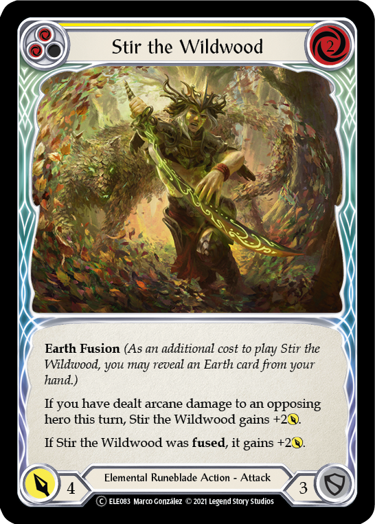 Stir the Wildwood (Yellow) [U-ELE083] Unlimited Rainbow Foil | Cracking-Singles