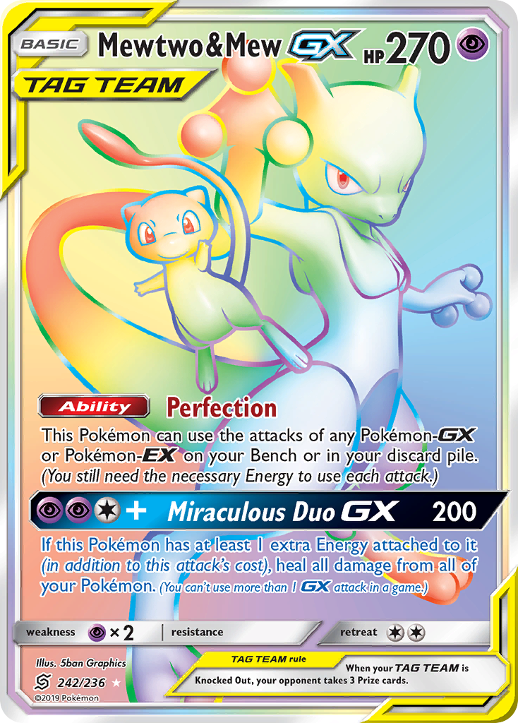 Mewtwo & Mew GX (242/236) [Sun & Moon: Unified Minds] | Cracking-Singles