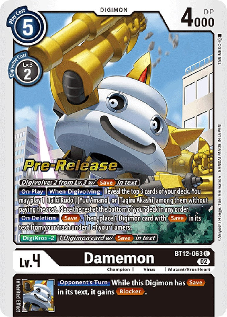 Damemon [BT12-063] [Across Time Pre-Release Cards] | Cracking-Singles