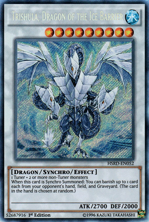 Trishula, Dragon of the Ice Barrier [HSRD-EN052] Secret Rare | Cracking-Singles