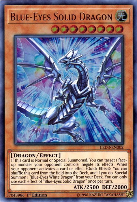 Blue-Eyes Solid Dragon [LED3-EN002] Ultra Rare | Cracking-Singles