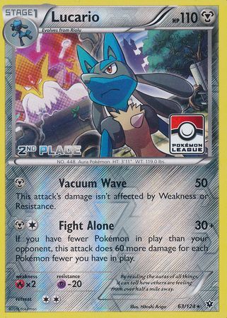 Lucario (63/124) (League Promo 2nd Place) [XY: Fates Collide] | Cracking-Singles