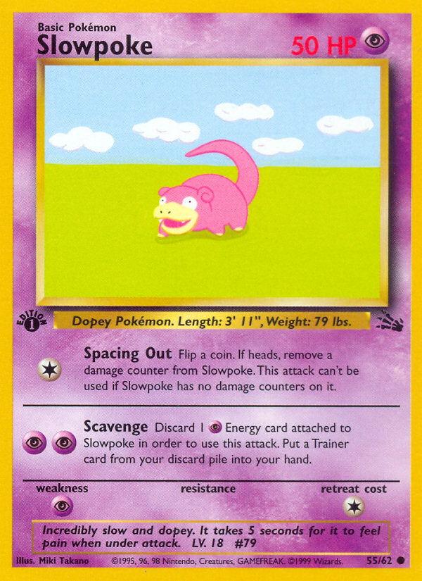 Slowpoke (55/62) [Fossil 1st Edition] | Cracking-Singles