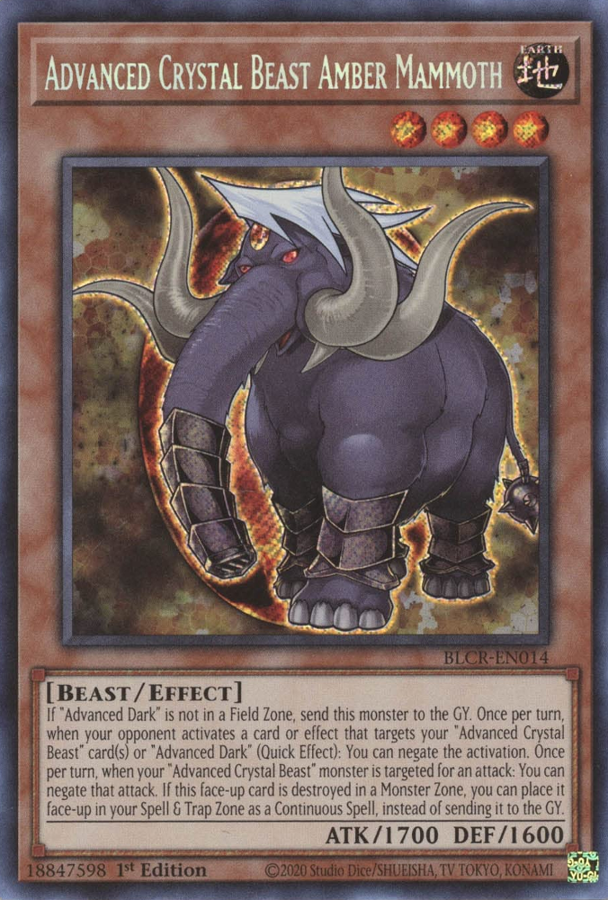 Advanced Crystal Beast Amber Mammoth [BLCR-EN014] Secret Rare | Cracking-Singles