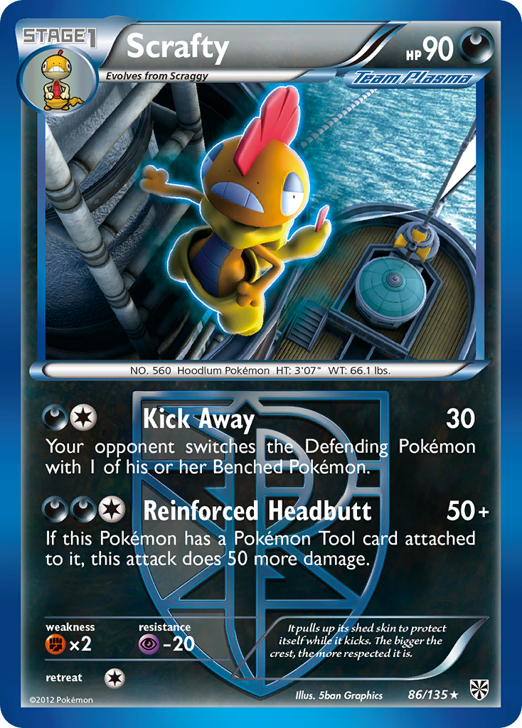 Scrafty (86/135) [Black & White: Plasma Storm] | Cracking-Singles