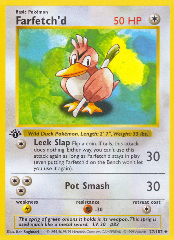 Farfetch'd (27/102) (Shadowless) [Base Set 1st Edition] | Cracking-Singles