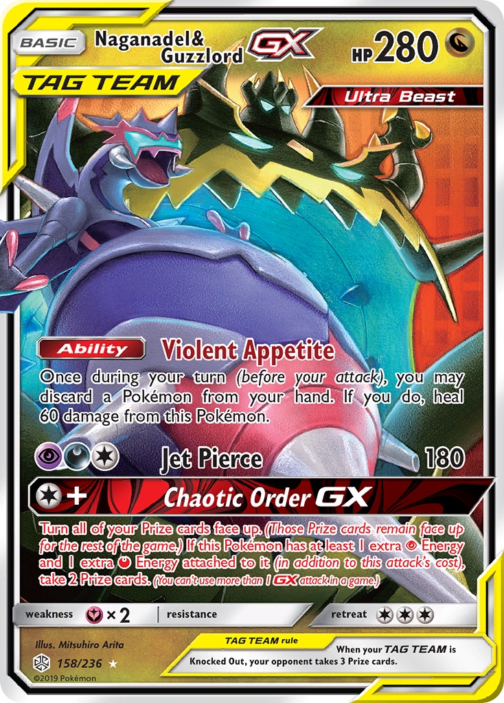 Naganadel & Guzzlord GX (158/236) [Sun & Moon: Cosmic Eclipse] | Cracking-Singles