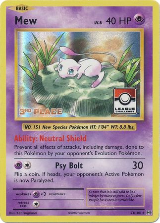 Mew (53/108) (League Promo 3rd Place) [XY: Evolutions] | Cracking-Singles