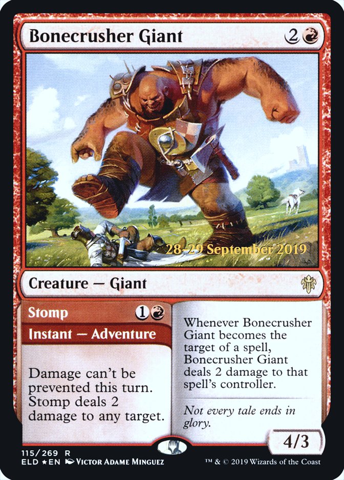 Bonecrusher Giant // Stomp  [Throne of Eldraine Prerelease Promos] | Cracking-Singles