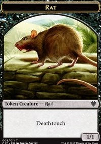 Rat (003) // Cat Warrior (008) Double-sided Token [Commander 2017 Tokens] | Cracking-Singles