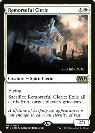 Remorseful Cleric [Core Set 2019 Prerelease Promos] | Cracking-Singles