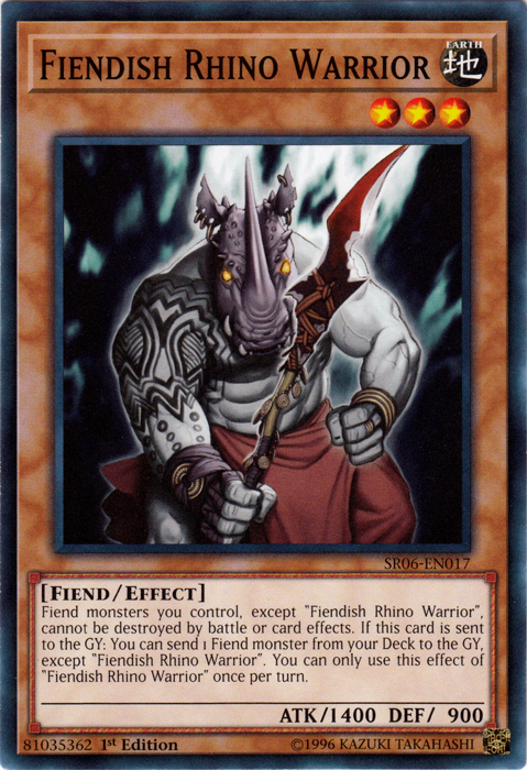 Fiendish Rhino Warrior [SR06-EN017] Common | Cracking-Singles