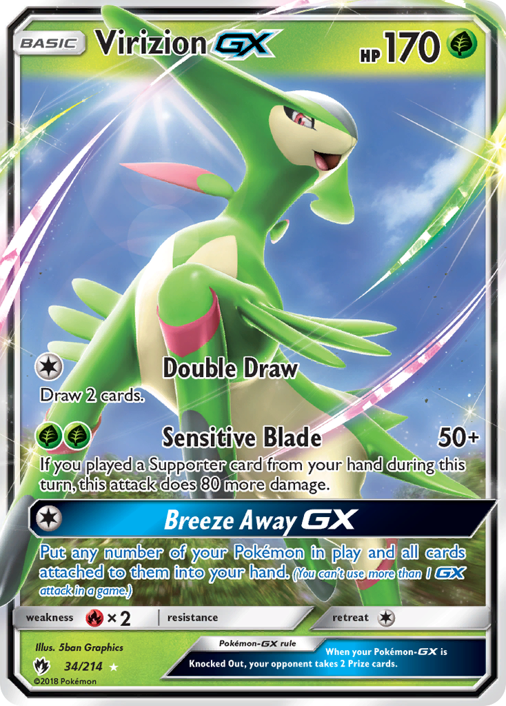 Virizion GX (34/214) [Sun & Moon: Lost Thunder] | Cracking-Singles