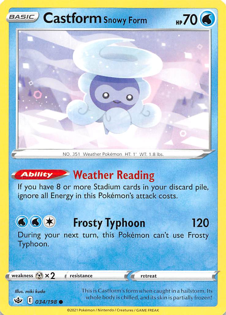 Castform Snowy Form (034/198) [Sword & Shield: Chilling Reign] | Cracking-Singles