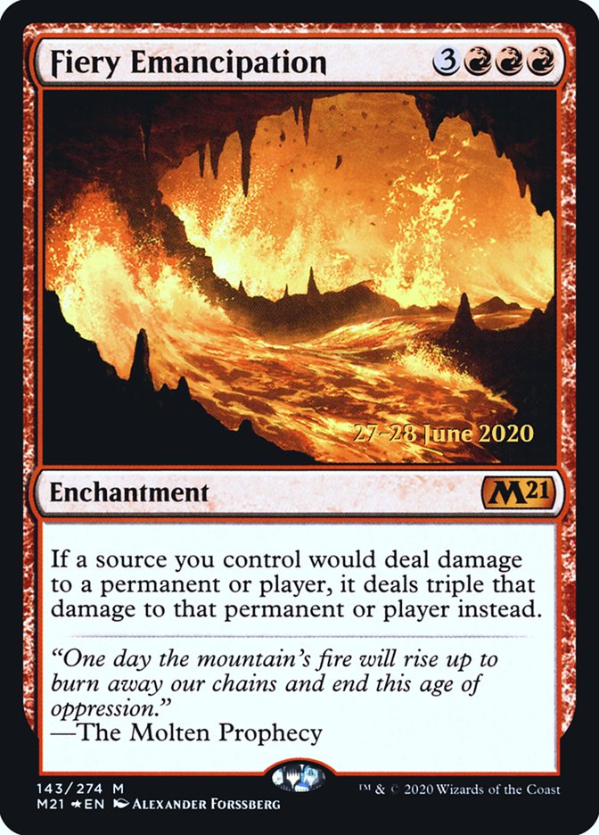 Fiery Emancipation  [Core Set 2021 Prerelease Promos] | Cracking-Singles