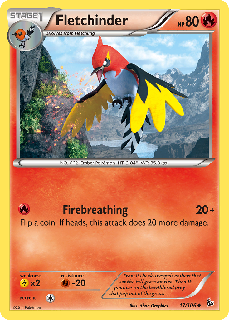 Fletchinder (17/106) [XY: Flashfire] | Cracking-Singles