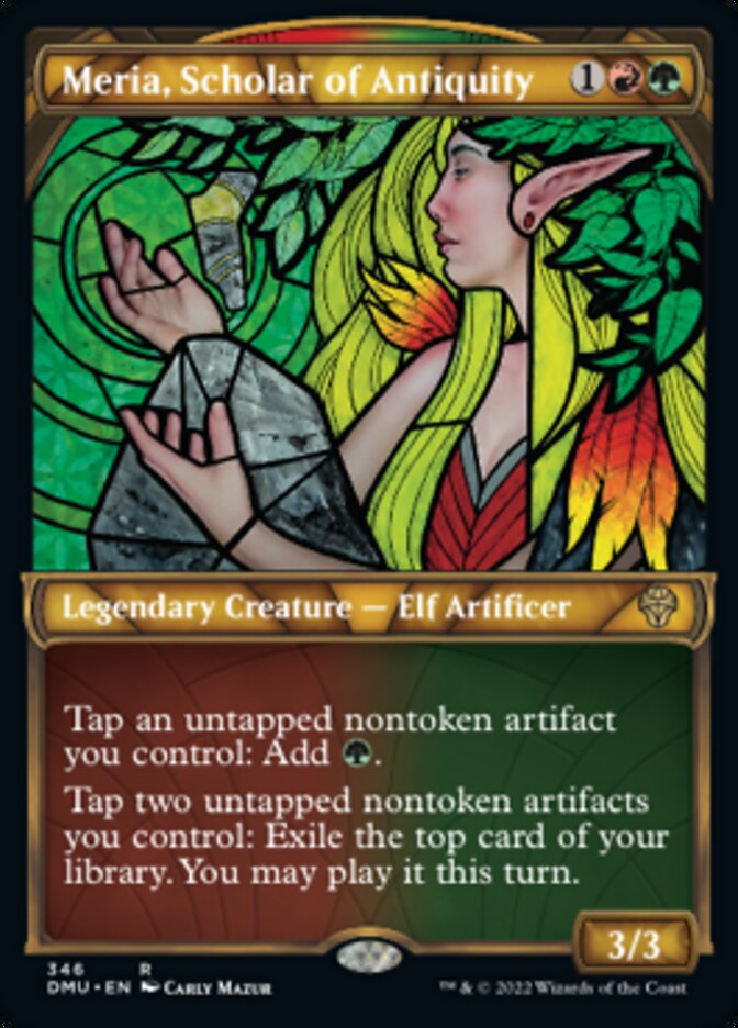 Meria, Scholar of Antiquity (Showcase Textured) [Dominaria United] | Cracking-Singles