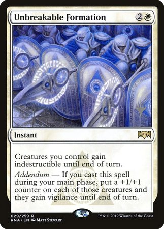 Unbreakable Formation [Ravnica Allegiance Promos] | Cracking-Singles