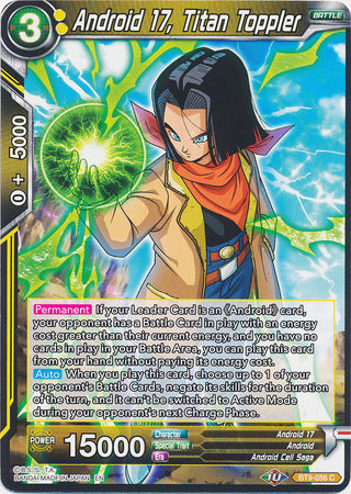 Android 17, Titan Toppler [BT9-056] | Cracking-Singles