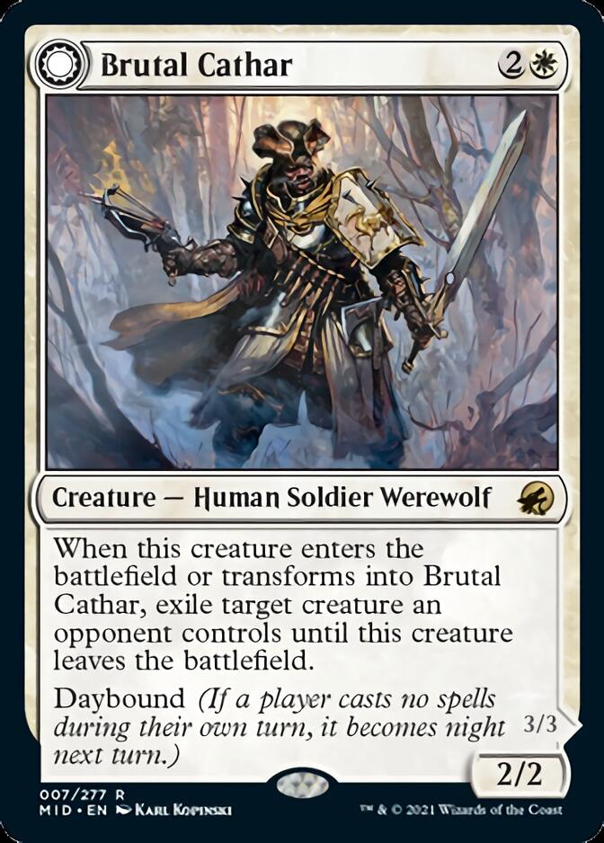 Brutal Cathar // Moonrage Brute [Innistrad: Midnight Hunt] | Cracking-Singles