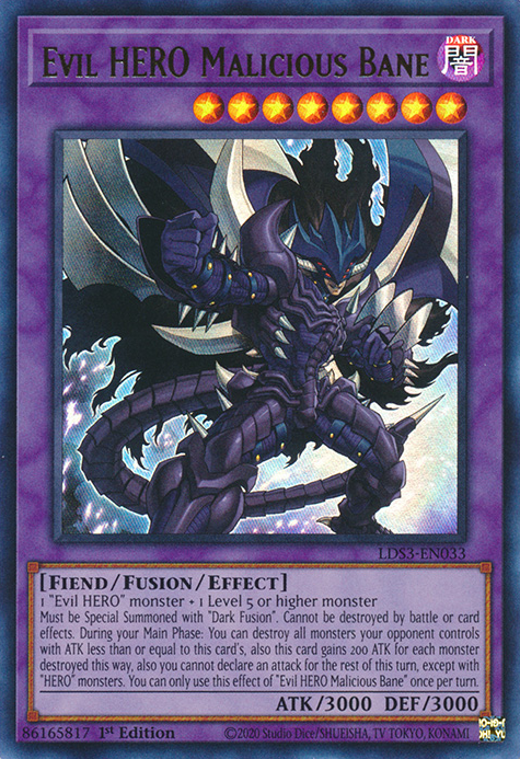 Evil HERO Malicious Bane [LDS3-EN033] Ultra Rare | Cracking-Singles