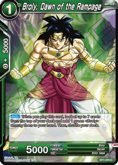 Broly, Dawn of the Rampage (Reprint) (BT1-076) [Battle Evolution Booster] | Cracking-Singles