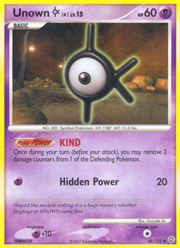 Unown K (68/132) [Diamond & Pearl: Secret Wonders] | Cracking-Singles