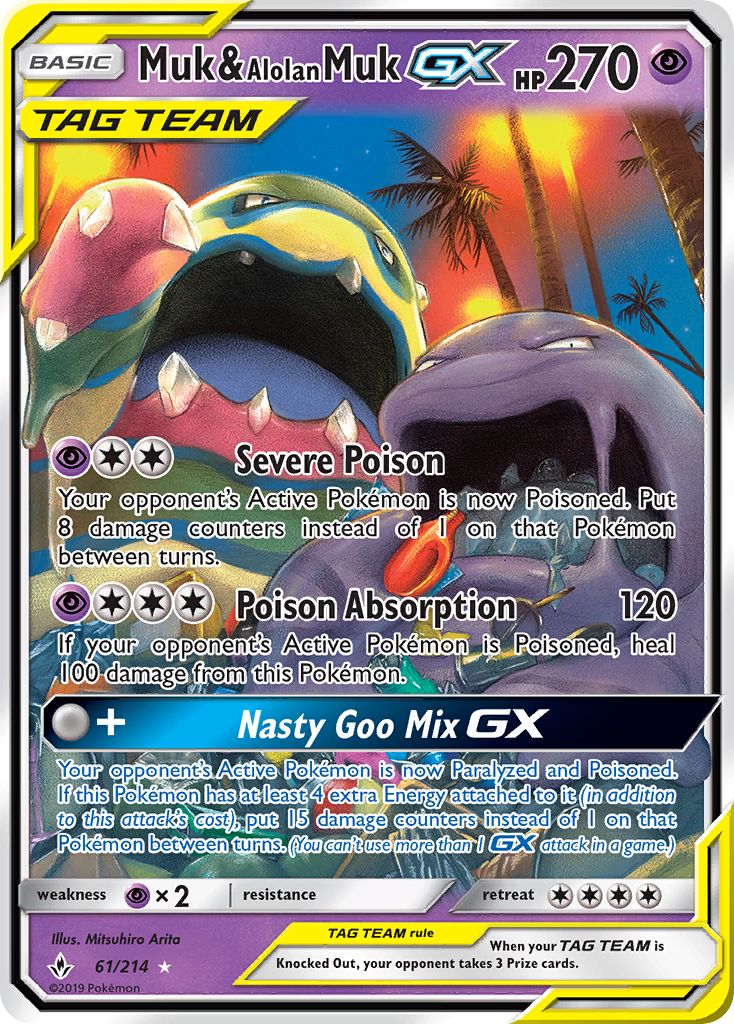 Muk & Alolan Muk GX (61/214) [Sun & Moon: Unbroken Bonds] | Cracking-Singles