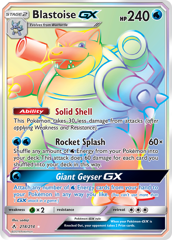 Blastoise GX (218/214) [Sun & Moon: Unbroken Bonds] | Cracking-Singles