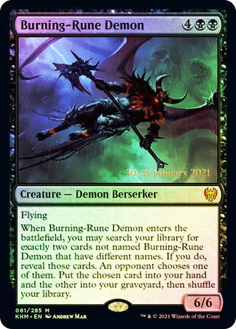 Burning-Rune Demon  [Kaldheim Prerelease Promos] | Cracking-Singles