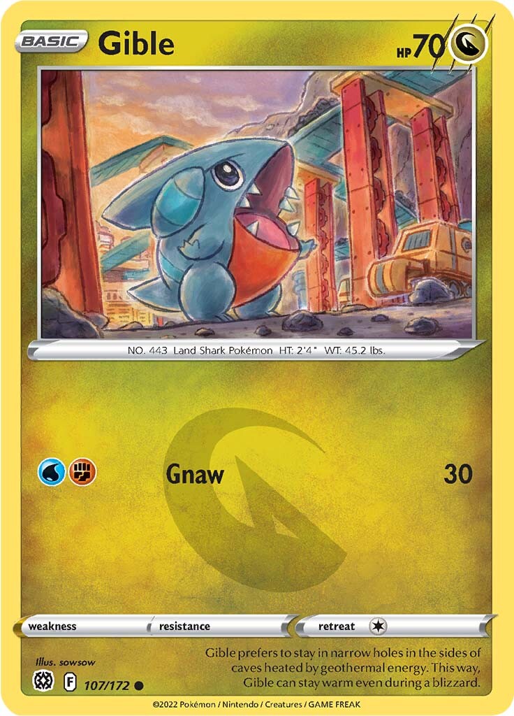 Gible (107/172) [Sword & Shield: Brilliant Stars] | Cracking-Singles