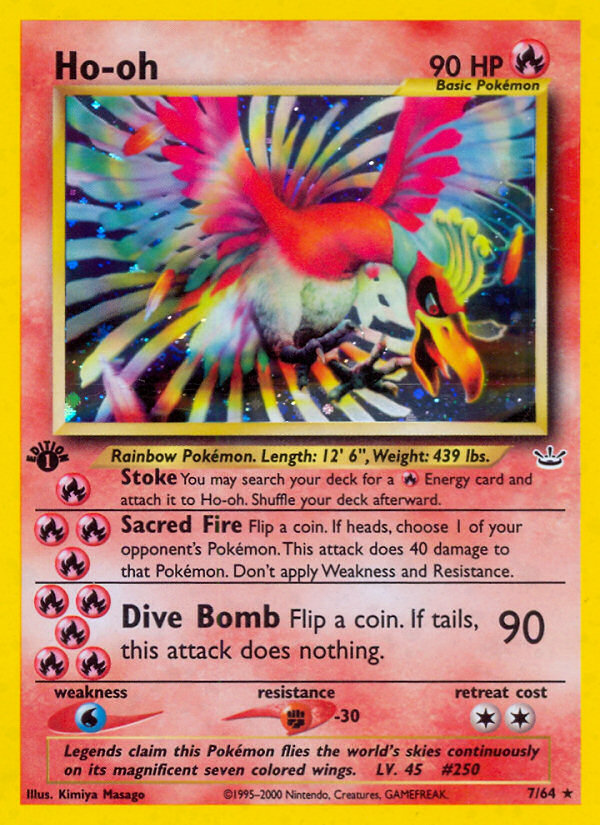 Ho-oh (7/64) [Neo Revelation 1st Edition] | Cracking-Singles