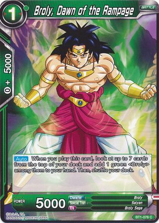 Broly, Dawn of the Rampage [BT1-076] | Cracking-Singles