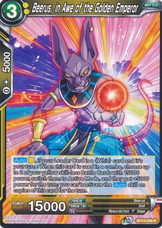 Beerus, in Awe of the Golden Emperor [BT12-098] | Cracking-Singles