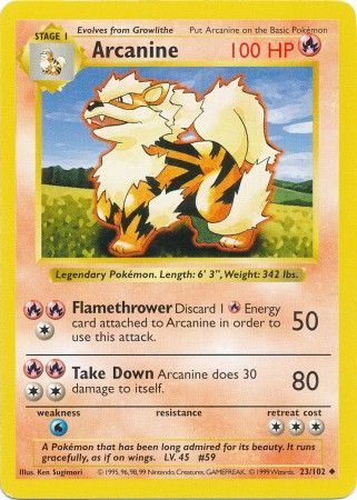 Arcanine (23/102) [Base Set Shadowless Unlimited] | Cracking-Singles