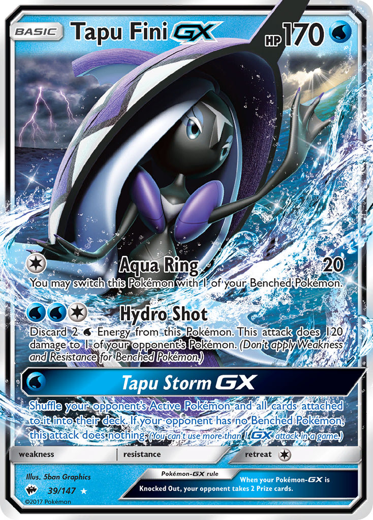 Tapu Fini GX (39/147) [Sun & Moon: Burning Shadows] | Cracking-Singles