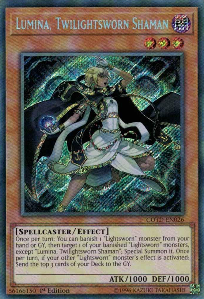 Lumina, Twilightsworn Shaman [COTD-EN026] Secret Rare | Cracking-Singles