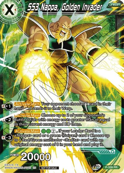 SS3 Nappa, Golden Invader (P-339) [Saiyan Showdown Prerelease Promos] | Cracking-Singles