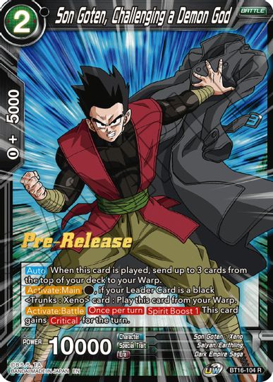 Son Goten, Challenging a Demon God (BT16-104) [Realm of the Gods Prerelease Promos] | Cracking-Singles