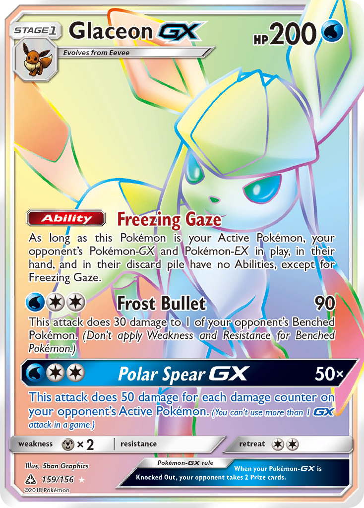 Glaceon GX (159/156) [Sun & Moon: Ultra Prism] | Cracking-Singles