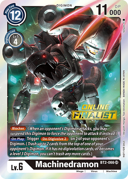 Machinedramon [BT2-066] (Online Finalist) [Release Special Booster Ver.1.0 Promos] | Cracking-Singles