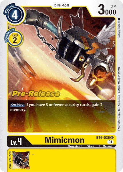 Mimicmon [BT6-036] [Double Diamond Pre-Release Cards] | Cracking-Singles