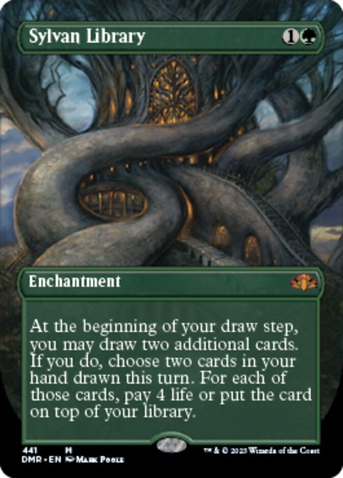 Sylvan Library (Borderless Alternate Art) [Dominaria Remastered] | Cracking-Singles