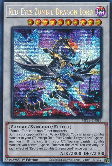 Red-Eyes Zombie Dragon Lord [MP23-EN083] Prismatic Secret Rare | Cracking-Singles