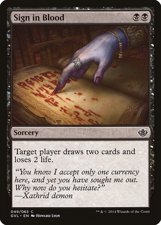 Sign in Blood (Garruk vs. Liliana) [Duel Decks Anthology] | Cracking-Singles