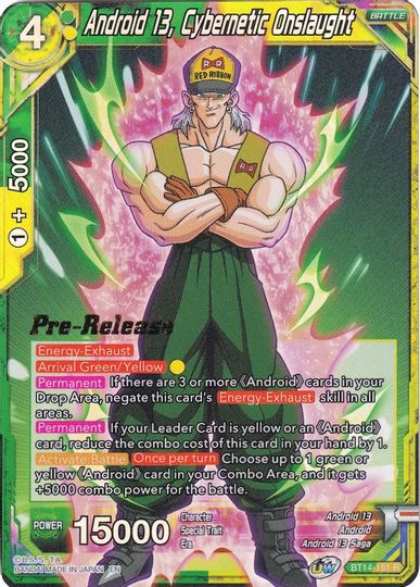 Android 13, Cybernetic Onslaught (BT14-151) [Cross Spirits Prerelease Promos] | Cracking-Singles