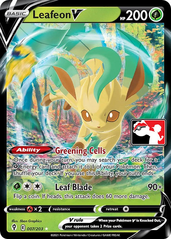 Leafeon V (007/203) [Prize Pack Series One] | Cracking-Singles