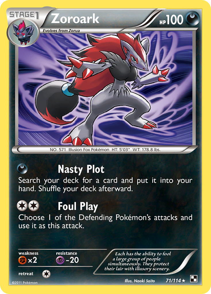 Zoroark (71/114) (Theme Deck Exclusive) [Black & White: Base Set] | Cracking-Singles