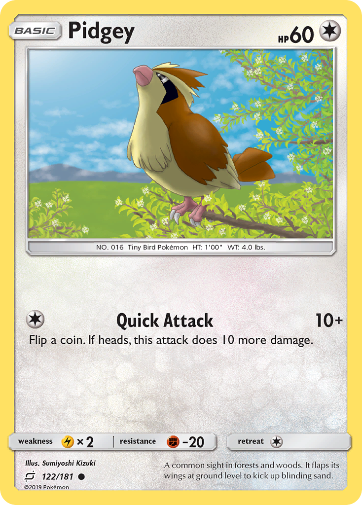 Pidgey (122/181) [Sun & Moon: Team Up] | Cracking-Singles