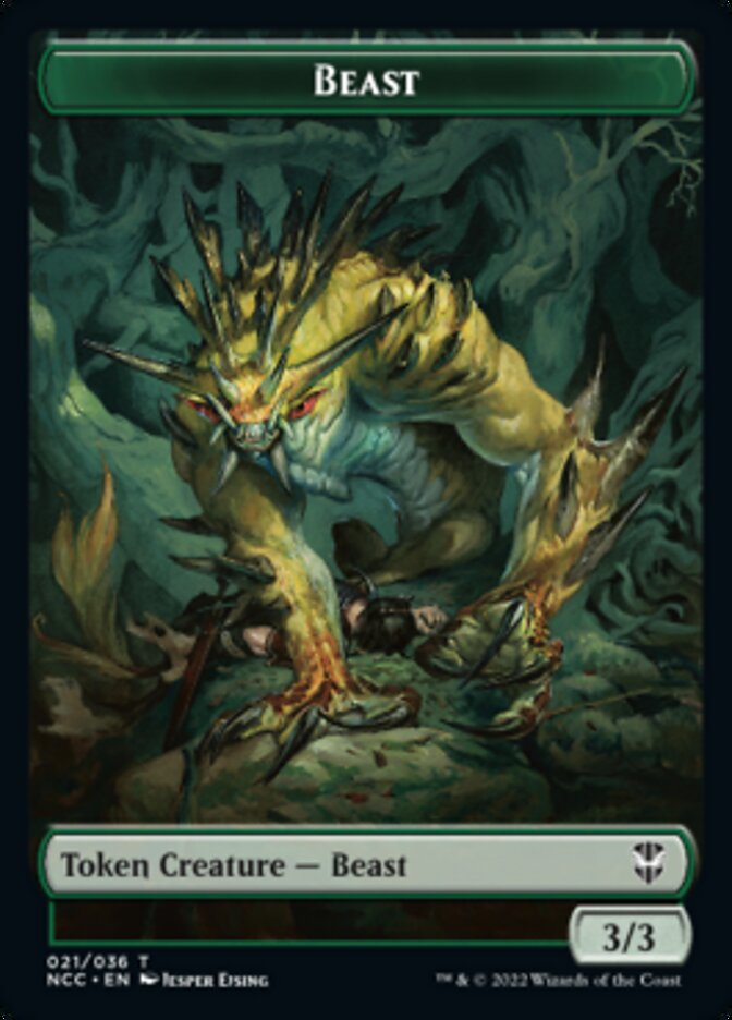 Plant // Beast Double-sided Token [Streets of New Capenna Commander Tokens] | Cracking-Singles